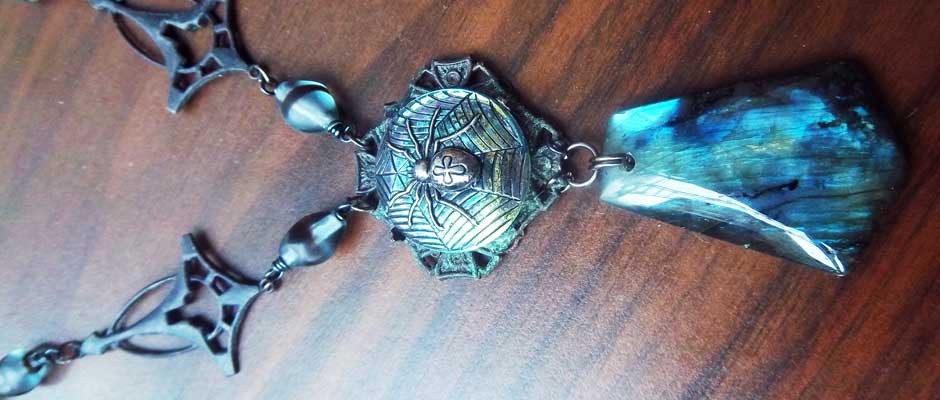 Labradorite Spider Necklace